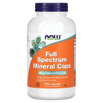 Мультиминералы, Full Spectrum Minerals Caps, Now Foods, 240 капсул