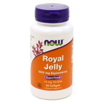 Маточное молочко, Royal Jelly, Now Foods, 1000 мг, 60 гелевых капсул