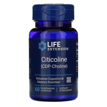 Когніцин цитиколін, CDP-холін, Cognizin, CDP-Choline, Life Extension, 250 мг, 60 капсул