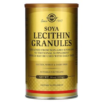  Лецитин соевый, Lecithin Granules, Solgar, гранулы, 454 г