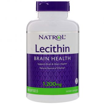  Лецитин, Lecithin, Natrol, 1200 мг, 120 капсул