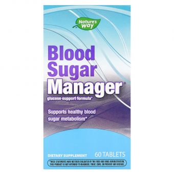 Уровень сахара в крови, Blood Sugar Manager, Nature's Way, 60 веганских таблеток