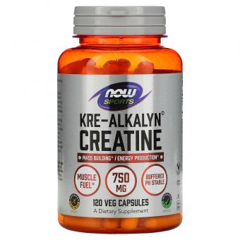 Креатин, Kre-Alkalyn Creatine, Now Foods, Sports, 750 мг, 120 вегетаріанських капсул