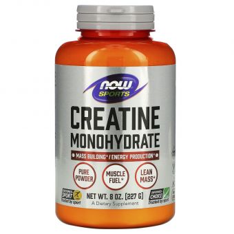 Креатин моногидрат, Creatine Monohydrate, Now Foods, Sports, чистый порошок, 227 г