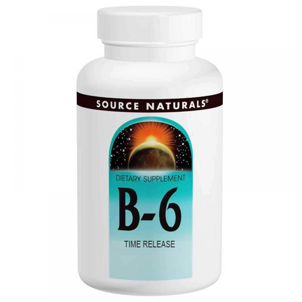 Витамин В6 (пиридоксин), Vitamin B-6, Source Naturals, 500 мг, 100 табл.