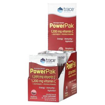 Електроліти, Electrolyte Stamina Power Pak, Trace Minerals Research, малина, 30 пакетів по 5.1 г кожен