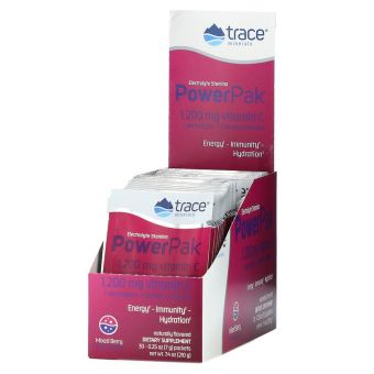 Електроліти, Electrolyte Stamina Power Pak, Trace Minerals Research, суміш ягід, 30 пакетів, 7 г