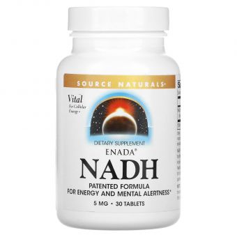 Никотинамидадениндинуклеотид, ENADA NADH, Source Naturals, 5.0 мг, 30 таблеток