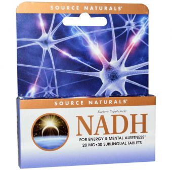 Никотинамидадениндинуклеотид, NADH, Source Naturals, 20 мг, 30 таблеток