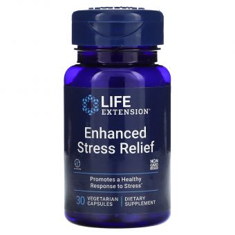 Помощь при стрессе, Enhanced Stress Relief, Life Extension, 30 вегетарианских капсул