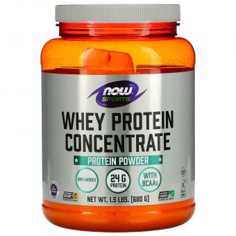 Сывороточный протеин, концентрат, Whey Protein Concentrate, Now Foods, Sports, порошок, без вкуса, 680  г