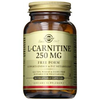 Л карнитин, L-Carnitine, Solgar, свободная форма, 250 мг, 90 вегетарианских капсул