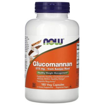 Глюкоманнан, Glucomannan, Now Foods, 575 мг, 180 вегетарианских капсул