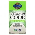 Сырые Витамины, RAW B-комплекс, RAW B-Complex, Garden of Life, Vitamin Code, 120 веганских капсул