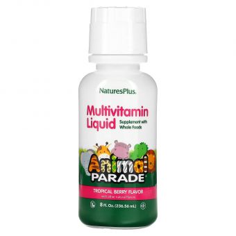 Витамины для детей, Children's Multi-Vitamin, Nature's Plus, Animal Parade, ягодный вкус, 236.56 мл.