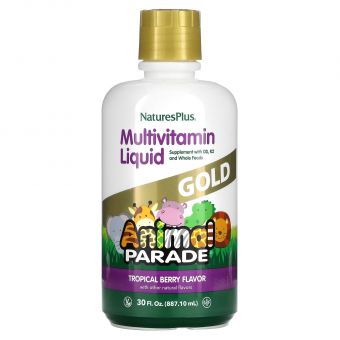 Витамины для детей, Multi-Vitamin & Mineral, Nature's Plus, Animal Parade, ягодный вкус, 887,10 мл.