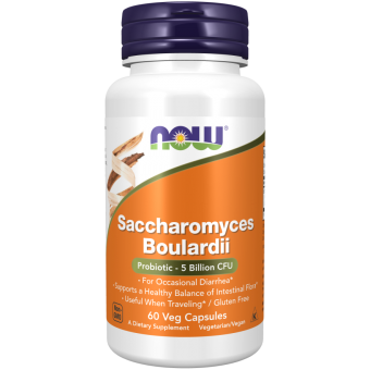 Сахаромицеты Буларди, Saccharomyces Boulardii, Now Foods, 5 млрд. КОЕ, 60 вегетарианских капсул