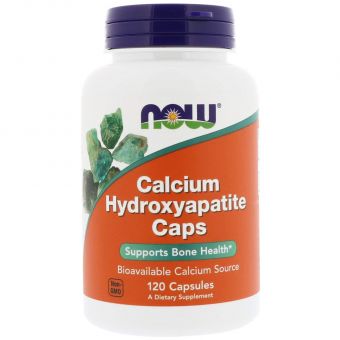 Кальций и фосфор в капсулах, гидроксиапатит кальция, Calcium Hydroxyapatite, Now Foods, 120 капсул