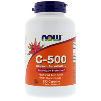 Аскорбат кальцію, вітамін С, Vitamin C-500, Calcium Ascorbate-C, Now Foods, 250 капсул