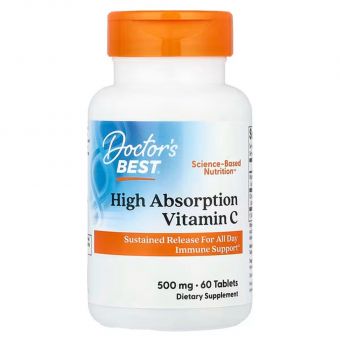 Витамин С, High Absorption Vitamin C, Doctor's Best, высокое усвоение, 60 веганских таблеток