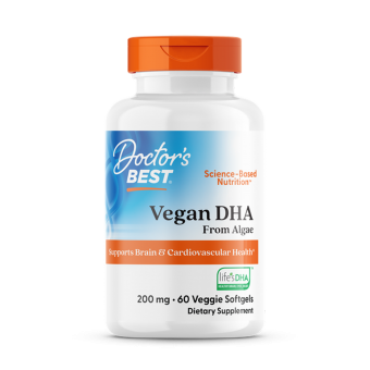 Омега-3 з водоростей, ДГК, Vegan DHA from Algae with Life's DHA, Doctor's Best, веган, 200 мг, 60 гелевих капсул