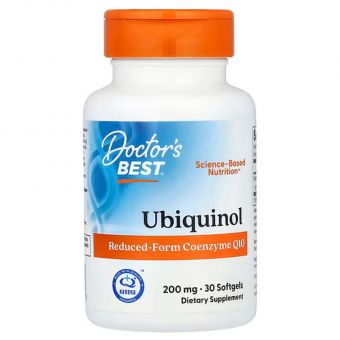 Коэнзим Q10, Убихинол, Ubiquinol, Doctor's Best, 200 мг, 30 капсул