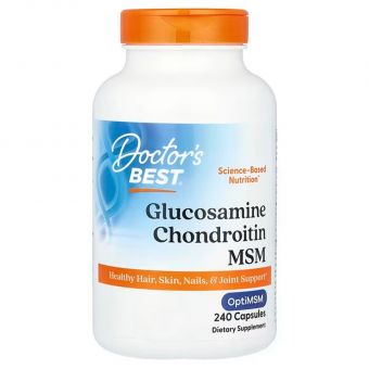 Глюкозамін, хондроїтин, МСМ, Glucosamine Chondroitin MSM, Doctor's Best, 240 капсул