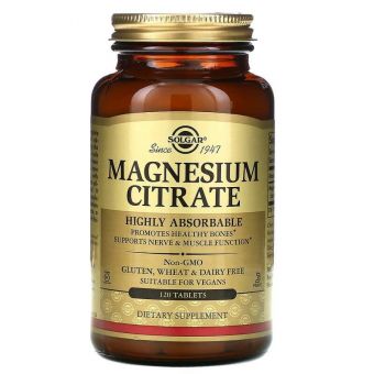 Цитрат магнію, Magnesium Citrate, Solgar, 120 таблеток