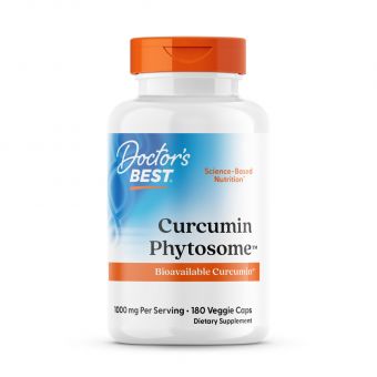 Куркумін, Curcumin Phytosome, Doctor's Best, 1000 мг, 180 веганських капсул (500 мг у капсулі)