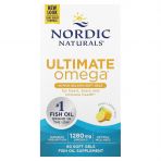 Омега-3, Ultimate Omega, Nordic Naturals, вкус лимона, 640 мг, 60 гелевых капсул