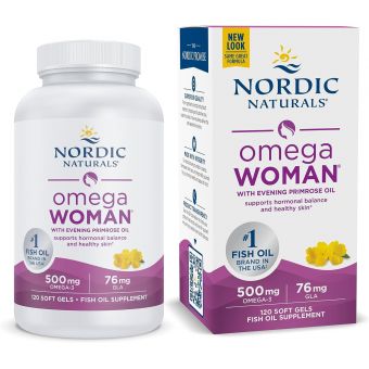 Омега-3 + вечерняя примула для женщин (лимон), Omega With Evening Primrose, Nordic Naturals, 830 мг, 120 капсул