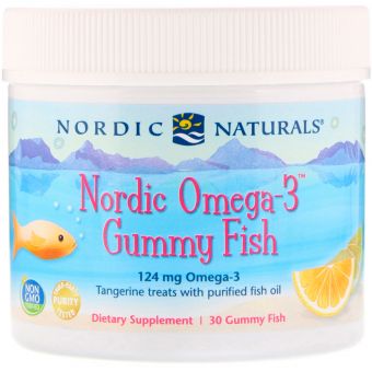 Рыбий жир для детей (мандарин), Omega-3 Gummy Fish, Nordic Naturals, 124 мг, 30 желе