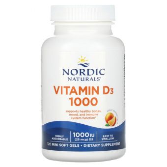 Вітамін Д3 (апельсин), Vitamin D3, Nordic Naturals, 1000 МО, 120 капсул