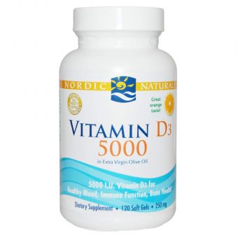 Вітамін Д3 (апельсин), Vitamin D3, Nordic Naturals, 5000 МО, 120 капсул