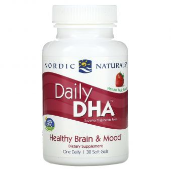 Рыбий жир (клубника), Daily DHA, Nordic Naturals, 1000 мг, 30 капсул