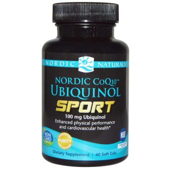 Убихинол Q10 для спортсменов, Ubiquinol CoQ10, Nordic Naturals, 100 мг, 60 капсул