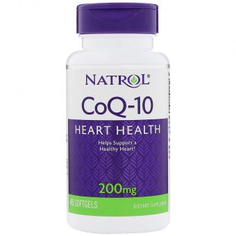 Коэнзим Q-10, Co-Q10, Natrol, 200 мг, 45 гелевых капсул