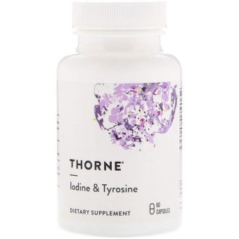 Питание щитовидной железы (йод и тирозин), Iodine & Tyrosine, Thorne, 60 кап.