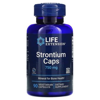 Стронций для здоровья костей, Strontium, Life Extension, 750 мг, 90 кап.