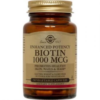 Биотин, Biotin, Solgar, 1000 мкг, 50 капсул