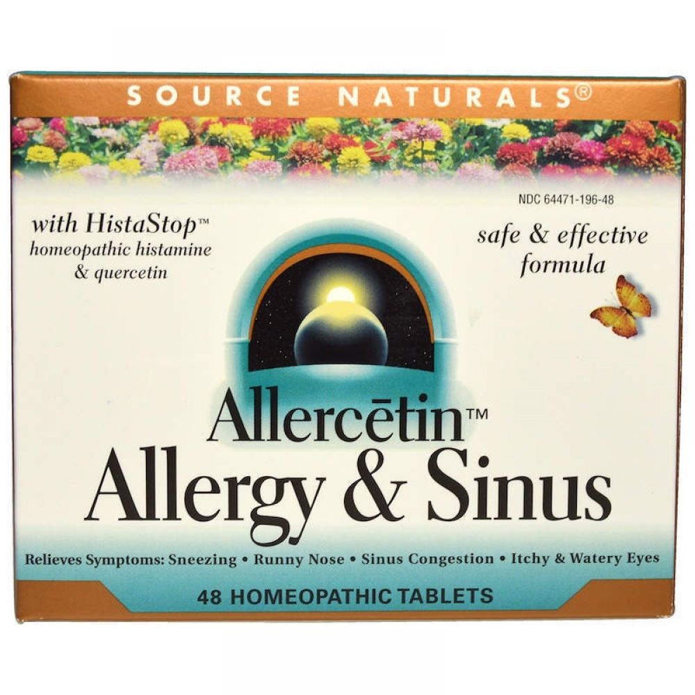 Гомеопатия для аллергиков, Allergy & Sinus, Source Naturals, 48 таб.