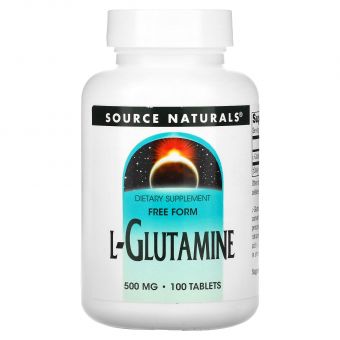 Глутамін, L-Glutamine, Source Naturals, 500 мг, 100 таблеток