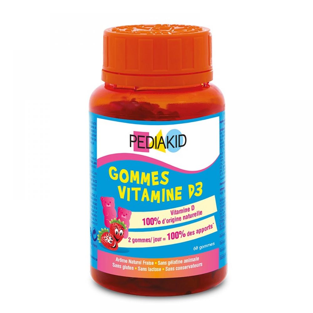 Вітамін Д3, ведмежуйки, Gommes Vitamine D3, Pediakid, 60 жувальних вітамінок