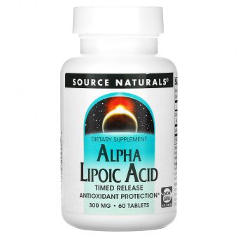 Альфа-ліпоєва кислота, Alpha Lipoic Acid, Source Naturals, 300 мг, 60 таблеток