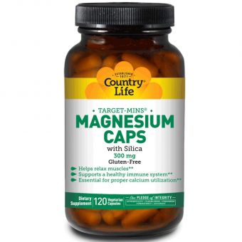 Магний, Magnesium, Country Life, 300 мг, 120 капсул