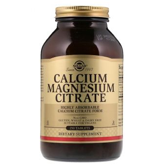 Цитрат кальция магния, Calcium Magnesium Citrate, Solgar, 250 таблеток