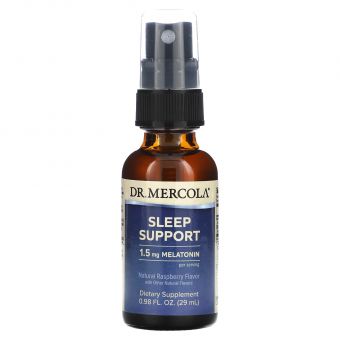 Підтримка сну з мелатоніном, Sleep Support, Dr. Mercola, Малина, 29 мл.