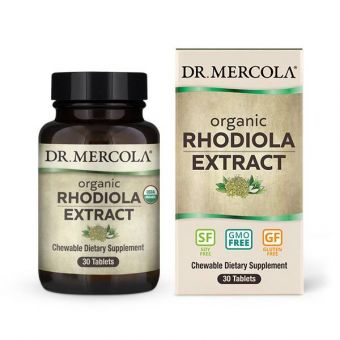 Экстракт родиолы, Rhodiola Extract, Dr. Mercola, органик, 340 мг, 30 жевательных таблеток 