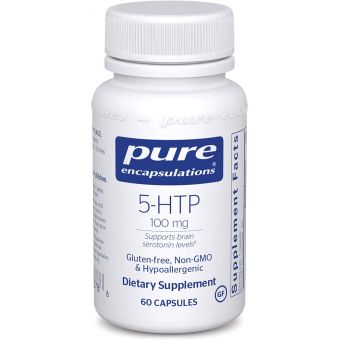 5-HTP (5-Гидрокситриптофан), Pure Encapsulations, стимулирование синтеза серотонина, 100 мг, 60 капсул