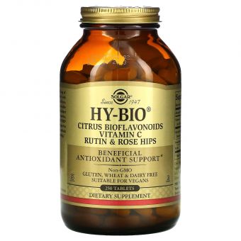 Біофлавоноїди, вітамін С, рутин і шипшина, Hy-Bio, Citrus Bioflavonoids, Solgar, 250 таблеток